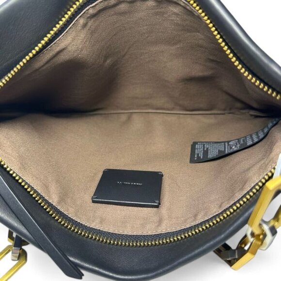 ALL SAINTS Bettina Leather Chain Shoulder Bag Black NWOT - Picture 12 of 16